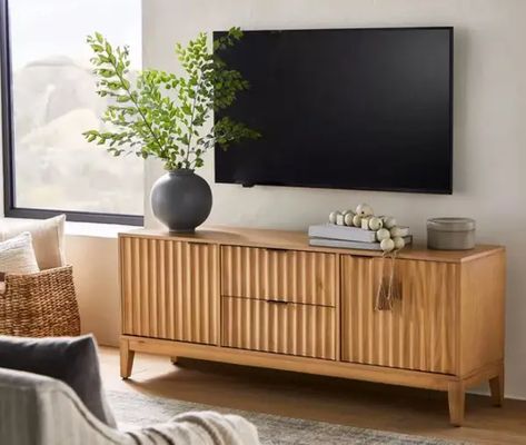 31 New TV Stands From Target Target Tv Stand, Tv Cabinet Design, Living Tv, Wooden Tv Stands, Entertainment Units, Living Room Tv Stand, Tv Wall Design, Design Rules, Tv Stand Wood