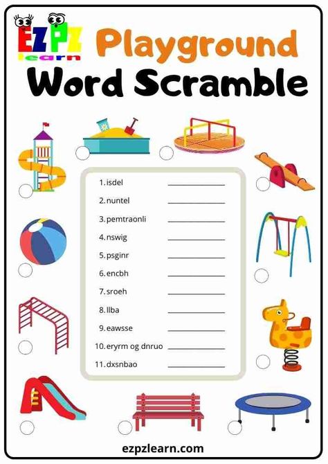 Five Senses Preschool, Playground Activities, Jumbled Words, Senses Preschool, Phonological Awareness Activities, Classroom Rules Poster, English For Beginners, Free Preschool Worksheets, English Worksheets For Kids