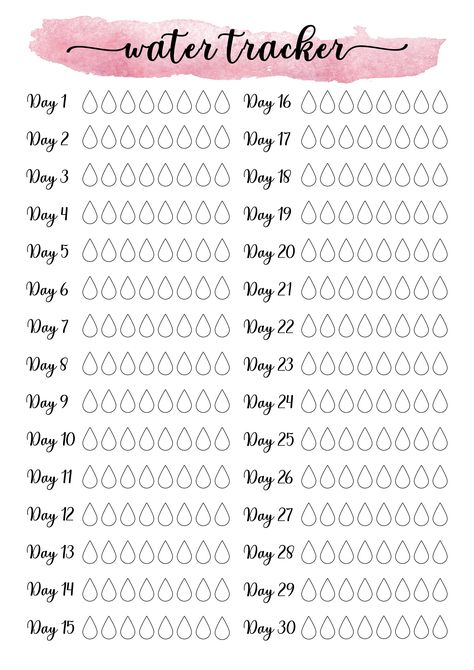 To Do List For The Day, Daily Steps Tracker, Journaling Pages Printable, Water Tracker Printable Free, Water Intake Chart Printable, Water Tracker Ideas, Water Tracker Template, Step Tracker Printable, Trackers Ideas