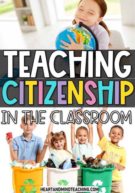 Teaching citizenship in the classroom is an important part of social-emotional learning and character education. It is also vital to encourage the future generation to positively contribute to their community. #goodcitizenship Teaching Citizenship, Citizenship Activities, Citizenship Lessons, Elementary School Counseling Lessons, Teaching Government, School Counselor Resources, Teaching Character, Future Generation, School Counseling Lessons