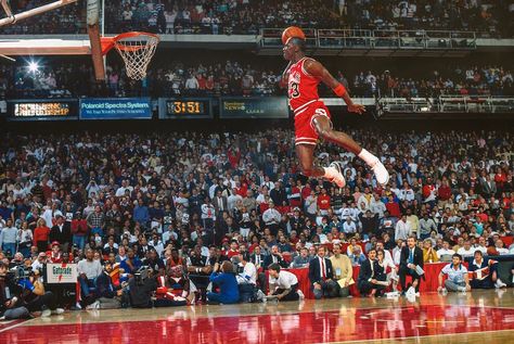 Michael Jordan 1988 Dunk Contest 30th Anniversary Nba Slam Dunk Contest, Adam Silver, Michael Jordan Art, Dominique Wilkins, Michael Jordan Pictures, Foto Sport, Michael Jordan Basketball, Jordan Basketball, Chicago Sports