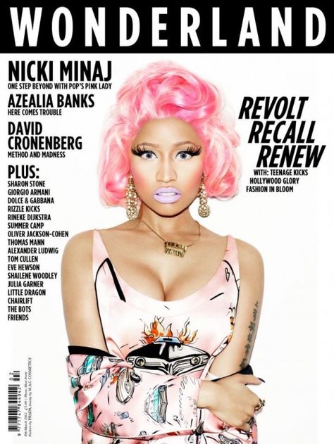 » Nicki Minaj | This interview first appeared in Issue 29 of Wonderland, Feb/March 2012. Candyfloss Hair, Female Weezy, Lilac Lipstick, Oliver Jackson Cohen, Magazine Wall, Azealia Banks, Julia Garner, Armani Fashion, Jenifer Aniston