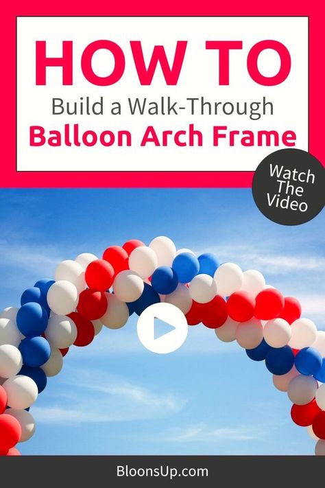 Wow your guests with a giant balloon arch at your next outdoor party! This guide shows you how to make a simple frame that's perfect for any weather. With a little creativity, you can customize your arch with a variety of colors, balloon sizes, and even fun shapes to match your party theme.Watch The Video here! #PartyDecor #BalloonDecorations #DIYPartyIdeas #OutdoorFun Balloon Arch Walkway, How To Build A Balloon Arch Stand, How To Make A Free Standing Balloon Arch, Square Arch Balloon, Balloon Arch Alternative, How To Make A Balloon Arch, Outdoor Balloon Arch, Outdoor Arch, Balloon Arch Frame