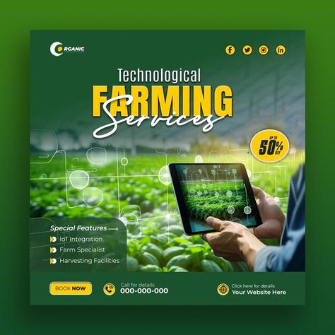 Farm Advertising Design, Farm Social Media, Services Social Media Post, Nature Hd, Green Nature, Banner Template, Advertising Design, Media Post, Social Media Post