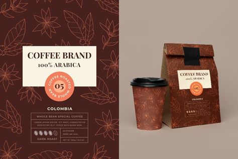 Free Vector | Hand drawn coffee label template Coffee Bag Design, Coffee Label, Arabica Coffee, Coffee Packaging, Coffee Branding, Dark Roast, Label Templates, Vector Hand, Bag Design