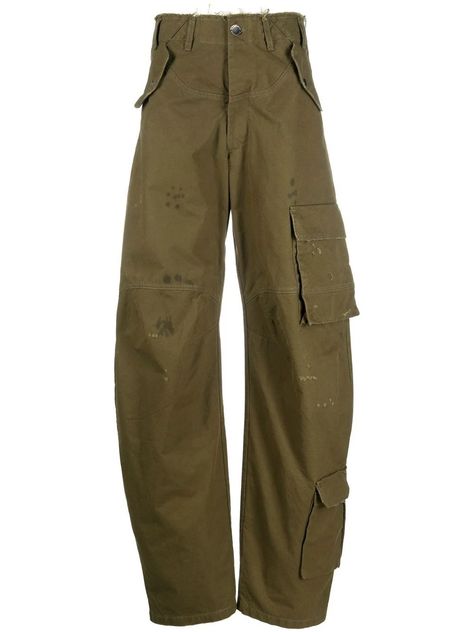 DARKPARK tapered-leg cargo trousers Tapered Pants, Cargo Trousers, Donna Karan, Luxury Brands, Military Green, Waist Belt, Tapered Legs, Cargo Shorts, Luxury Branding