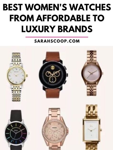 best womens watches for every type of women and budget Best Watch Brands For Women, Watches For Women Everyday, Lady Watches Classy, Everyday Watches Women Casual, Popular Watches For Women, Branded Watches Women Luxury, Woman Watches Luxury, Ladies Watches Classy Elegant, Old Money Watches Women