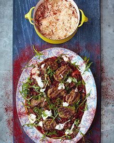 Jamie Oliver - Pork Steaks, Hungarian Pepper Sauce and Rice Olivers Vegetables, Jamie Oliver 15 Minute Meals, Jamie's 15 Minute Meals, Pork Goulash, 15 Min Meals, Russian Foods, Rice In The Microwave, Hungarian Goulash, Pork Steaks