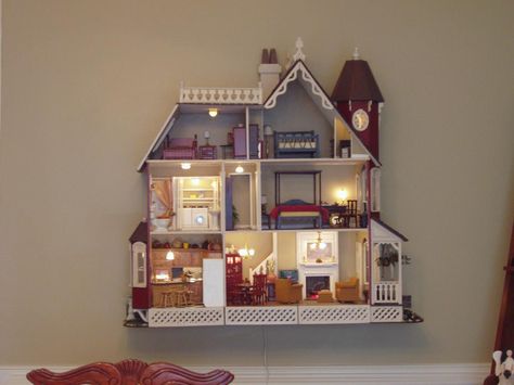 The McKinley, a wall hanging dollhouse kit by Greenleaf Dollhouses ~ Paula O'Neal Mckinley Dollhouse Kit, Mckinley Dollhouse, Cellar Room, Dollhouse Shelf, Ikea Dollhouse, Miniature Dollhouses, Dollhouse Inspiration, Dollhouse Design, Miniature Ideas