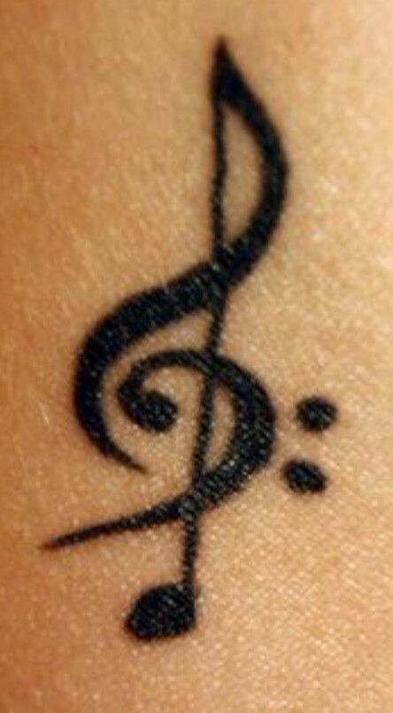 Treble and Bass clef tattoo Treble Bass Clef Tattoo, Bass Note Tattoo, Treble Clef Bass Clef Tattoo, Bass And Treble Clef Tattoo, Bass Clef Tattoo Men, Bass Clef Art, Music Clef Tattoo, Bass Clef Tattoo, Cello Tattoo