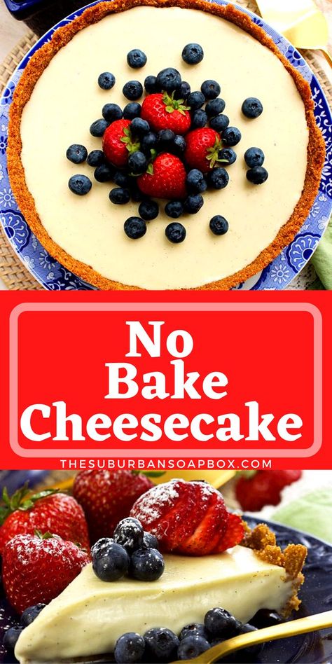 The easiest and BEST No Bake Cheesecake recipe around. Rich, creamy and sweet, this simple dessert is made completely from scratch with no added gelatin. A great option for summer but just as fabulous for every occasion all year long! Best No Bake Cheesecake Recipe, Recipe With Graham Cracker Crust, Best No Bake Cheesecake, No Bake Cheesecake Recipe, Graham Cracker Recipes, Easy No Bake Cheesecake, Baked Cheesecake Recipe, Simple Dessert, Bake Cheesecake