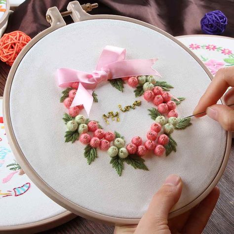 DIY Embroidery Plants Cherry Tree Handwork Needlework for Beginner Cross Stitch kit Ribbon Painting Embroidery Hoop Home Decor| | - AliExpress Ribbon Cross Stitch, Ribbon Painting, Diy Embroidery Crafts, Ribbon Cross, Ribbon Embroidery Kit, Cushion Embroidery, Ribbon Embroidery Tutorial, Diy Embroidery Kit, Hand Embroidery Patterns Flowers