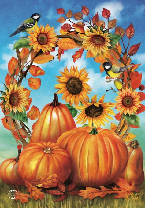 Arrives by Mon, Jan 23 Buy Autumn Wreath Still Life House Flag Fall Sunflowers Pumpkins 28" x 40" at Walmart.com Fall House Flags, Fall Sunflowers, Fall Garden Flag, Diamond Picture, Garden Flag Stand, Outdoor Display, Watercolor Pumpkins, Gems Art, Autumn Wreath