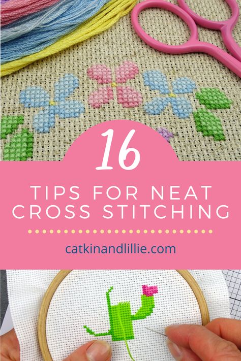 How To Mount Cross Stitch, How To Finish Cross Stitch Edge, Beginning Cross Stitch Patterns, How To Cross Stitch Flowers, How To Finish A Cross Stitch Project, Backstitch Cross Stitch, Beginning Cross Stitch, Finished Cross Stitch Ideas, How To Thread A Needle