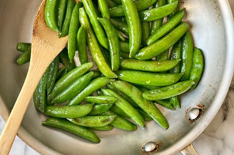 A go-to side dish all spring long. Snap Pea Recipe, Sugar Snap Pea Recipe, Snap Peas Recipe, Sugar Snap Pea, Snap Pea, Baked Veggies, Pea Recipes, Sugar Snap Peas, Snap Peas