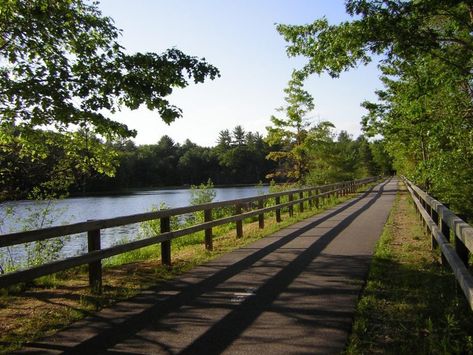 3 Merrimack Valley Bike Paths To Try This Spring Nashua New Hampshire, Bicycle Trail, Cross Country Skier, Forest Photos, Forest Path, Walking Paths, Bike Path, Active Living, Gorgeous View