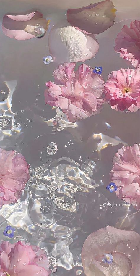 In Water, Pink Flowers, Water, Flowers, Pink