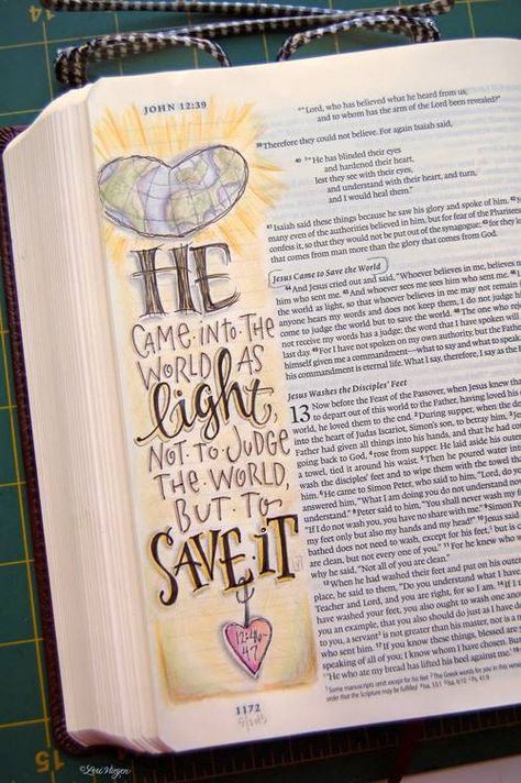 bible journaling John 12 46, John 12, Bible Drawing, Bible Journaling Ideas Drawings, Bible Journal Notes, Bible Doodling, Spiritual Thoughts, Bible Study Journal, Bible Coloring