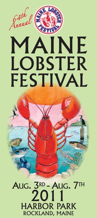 Festival poster Lobster Festival, Maine Lobster Festival, Crabby Patties, Festival Poster Design, Lobster Fest, Green Roots, Seafood Festival, Boothbay Harbor Maine, Rockland Maine