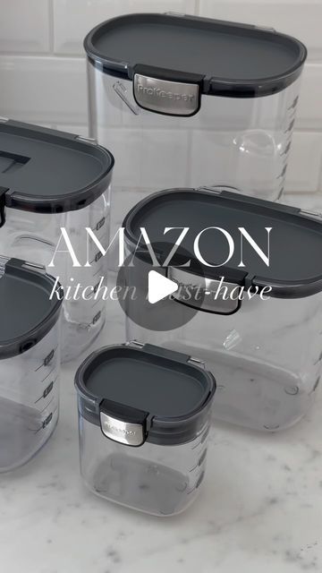 Jen Adams on Instagram: "Tap link in bio to shop! Amazon 9 piece baking storage set!!😍❤️ For those that comment “link” check your DM as you will automatically get links sent to you! If for some reason they don’t send (IG can have a lot of glitches!🙈) you can tap the link in my bio to shop!🥰 These storage containers keep everyday baking essentials fresh and organized!!! 🍰🍞🍪 I loooove how each container comes with a special accessory that is so helpful and well thought-out!!! The magnetic flour leveler?? Amazing!!! 🤩👏🏻 It’s a baker’s dream!!🤗 So happy you’re here fabulous friends!!! Hope you have a fabulous day!!!! Xo! ✨ https://liketk.it/4vAEP" Kitchen Storage Containers Ideas, Baking Organization Ideas, Baking Containers, Baking Tools Organization, Flour Storage Containers, Baking Organization, Baking Storage, Flour Storage, Kitchen Essentials List