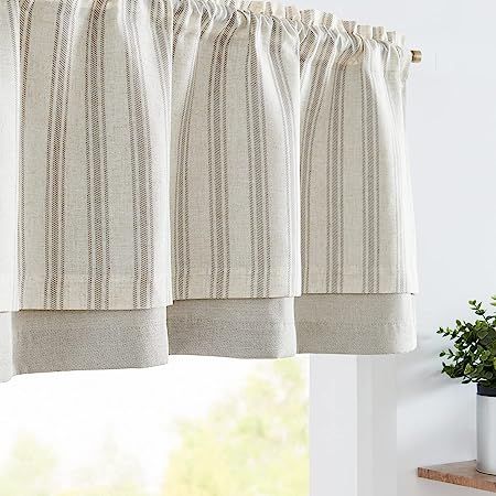 Window Valance Ideas With Blinds, Farmhouse Window Valance, Cornice Boards Window Treatments, Cottage Window Treatments, Linen Valance, Farmhouse Valance, Kitchen Curtains And Valances, Kitchen Window Valances, Valances For Living Room