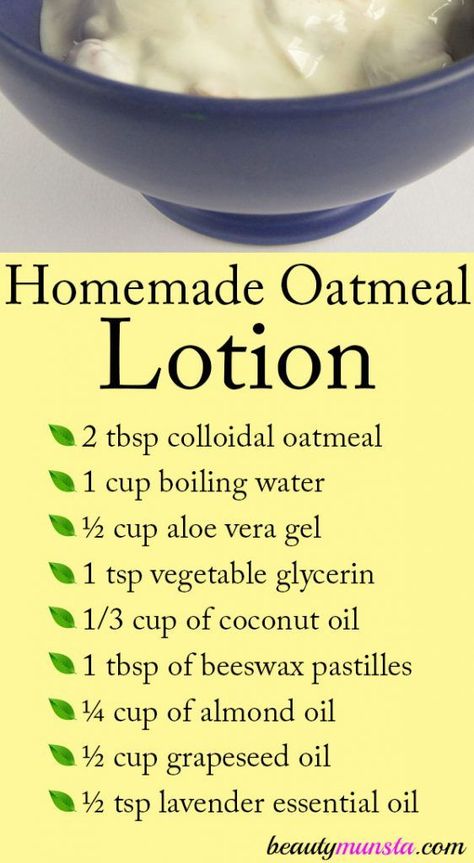 Homemade Oatmeal Lotion - beautymunsta - free natural beauty hacks & more! Oatmeal Skin Care Diy, Oatmeal Paste For Itchy Skin, Colloidal Oatmeal Lotion Diy, Diy Itchy Skin Relief, Oatmeal Bath For Itchy Skin, Oatmeal For Skin, Abandoned Greenhouse, Vintage Essentials, Natural Beauty Hacks