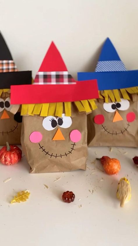 Bag Scarecrows in 2022 | Preschool crafts, Halloween crafts, Fall crafts Scarecrows Preschool, Thanksgiving Crafts Preschool, Scarecrow Crafts, November Crafts, Crafts Fall, Fall Preschool Activities, Fall Arts And Crafts, Halloween Arts And Crafts, Halloween Preschool