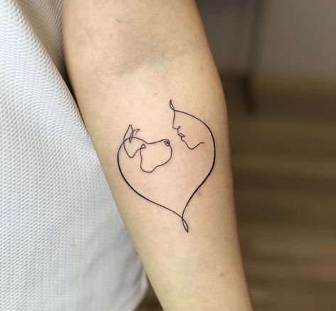 Dog Fine Line Tattoo, Woody Tattoo, Dog Tribute Tattoo, Fine Line Dog Tattoo, Unique Dog Tattoo Ideas, Sentimental Tattoos, Chihuahua Tattoo, One Line Tattoo, Private Tattoos