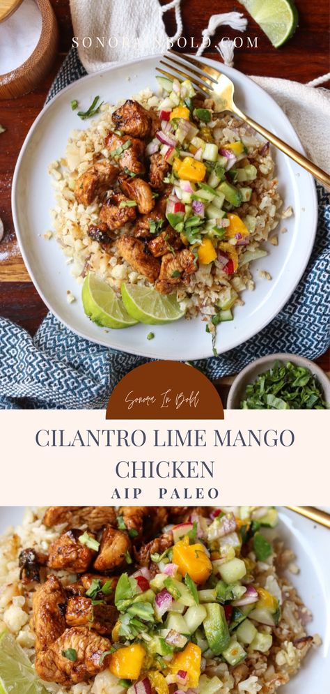 Summer Time Meals, Aip Diet Recipes, Summer Chicken Recipes, Summer Chicken, Aip Paleo Recipes, Mango Chicken, Anti Inflammation Recipes, Riced Cauliflower, Effective Diet