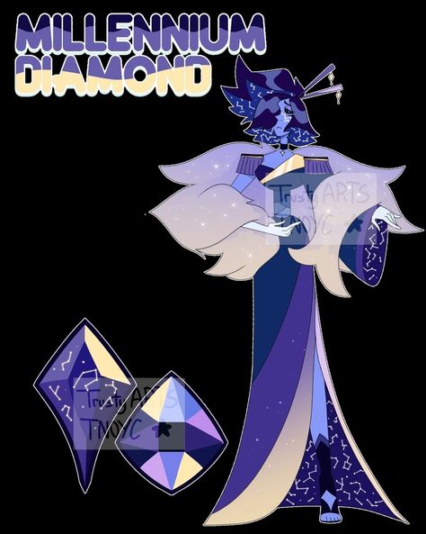 Millenium diamond Blue Diamond Steven Universe Redesign, Lavender Diamond Steven Universe, Paragon Diamond Steven Universe, Su Diamond Oc, Steven Universe Diamond Oc, Diamond Gemsona, Diamond Oc, Gem Oc, Steven Universe Fusion