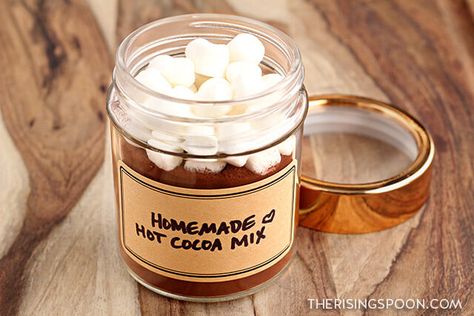 Cocoa Gift Basket, Diy Hot Cocoa, Hot Cocoa Gift, Homemade Hot Cocoa, Cocoa Gift, Hot Cocoa Mix, Vanilla Almond Milk, Hot Cocoa Mixes, Cocoa Mix