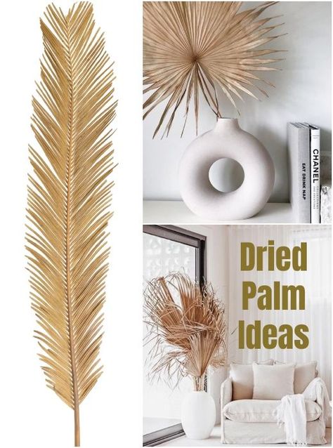 Dried Palms Decor Ideas | Dried Palm Leaves, Fronds & Spears | How to Decorate with Dried Palms Decorating With Palm Fronds, Decorating With Palm Leaves, How To Dry Palm Fronds, Dry Palm Leaves Decor, How To Dry Palm Leaves, Dried Palm Frond Decor, Dried Palm Leaf Decor, Palm Frond Decor, Dried Palm Leaves Decor