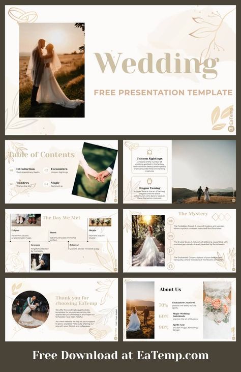 Wedding Powerpoint, Free Powerpoint Templates, Google Slides Theme, Template Google, Slides Template, Presentation Template Free, Powerpoint Presentation Templates, Free Wedding, Wedding Templates