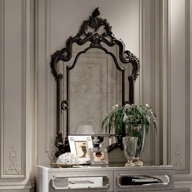 High End Reproduction Black Baroque Mirror Mirrors Living Room, Fretwork Mirror, Hanging Mirrors, Bathroom Lighting Ceiling, Baroque Mirror, Living Room Nordic, London Interior Design, Mirrored Sideboard, Interior Design London