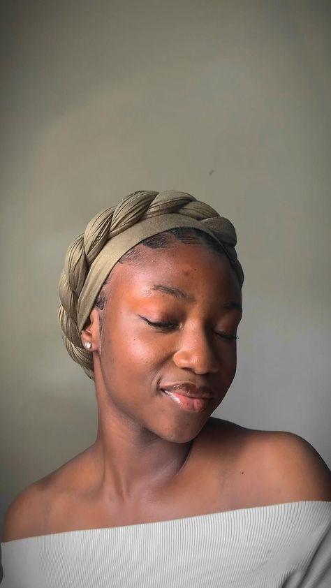 Scarf Braid Hairstyles, Hair Turban Tutorial, Braid With Scarf, Scarf Braid, Hair Scarf Tutorial, Head Wrap Tutorial, Hair Journey Tips, Headwrap Hairstyles, African Hair Wrap