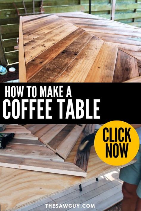 Table From Pallets, Make A Coffee Table, Coffee Table Inspiration, Chevron Coffee Tables, The Saw, Table Inspiration, Cool Woodworking Projects, Diy Coffee Table, Pallet Ideas