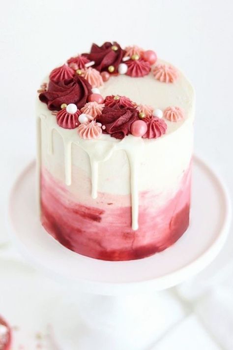 Romantic Color Palette, Watercolor Cake, Elegant Baby Shower, Beautiful Birthday Cakes, Cake Decorating Videos, Elegant Baby, Baby Shower Cake, Vegan Cake, Drip Cakes