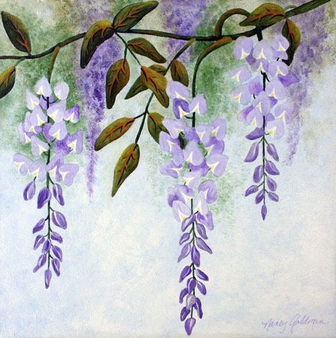 Wisteria Flowers, Wisteria Tree, Flower Art Painting, Bougainvillea, Watercolor Techniques, Wisteria, Botanical Illustration, Botanical Art, Flower Drawing