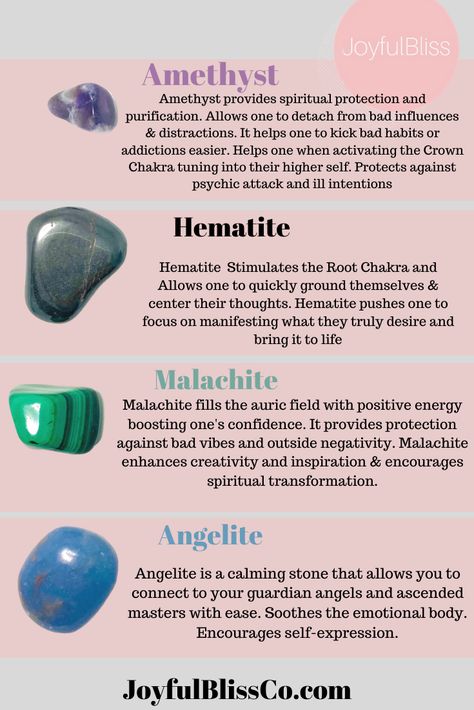 Hematite Properties, Crystal Tips, Amethyst Healing Properties, Woo Woo, Gemstone Properties, Crystals Healing Properties, Amethyst Healing, Spiritual Crystals, Bad Influence