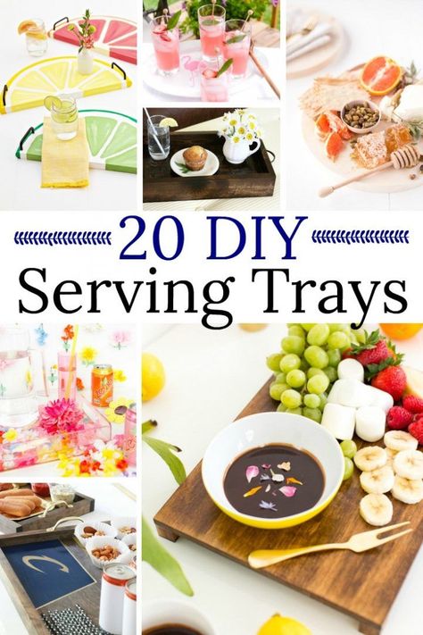 20 DIY Serving Trays Diy Serving Tray, Diy Breakfast, Breakfast Tray, Tray Diy, Home Design Decor, Serving Trays, Craft Sale, Design Decor, Serving Platters