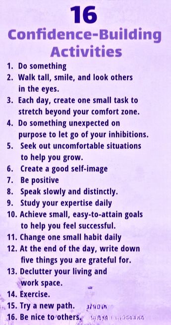 Boost your self-esteem and build confidence with these 16 engaging activities. From public speaking to positive affirmations, unlock your full potential. #ConfidenceBuilding #SelfEsteemActivities Positive Self Talk Activities For Adults, Confidence Boosting Activities, Positive Self Affirmations Activities, Speaking With Confidence, Activities To Build Confidence, Public Speaking Affirmations, How To Build Confidence In Yourself, Self Confidence Building Activities, Self Confidence Building