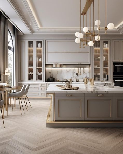 Modern Classic Kitchen, Classical Kitchen, Elegant Kitchen Design, Classic Kitchen Design, Kitchens Luxury, Dream Kitchens Design, Elegant Kitchens, Classic Kitchens, Kitchen Room Design