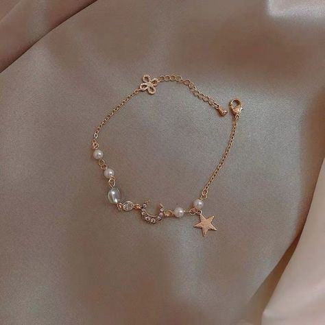 Faster shipping. Better service Moon Bracelet, Mombasa, Fancy Jewellery, Star Bracelet, Gold Bracelet Chain, Bead Charm Bracelet, Party Jewelry, Pearl Chain, Bangles Jewelry