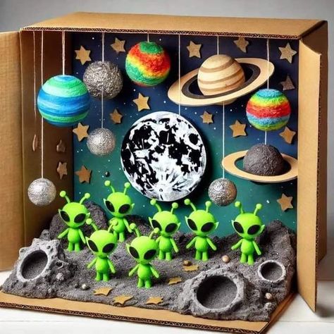 Solar System Project Ideas, Solar System Project, Science Exhibition Projects, Solar System Projects For Kids, Crafts Ideas For Kids, Planet Crafts, Planet Project, Space Crafts For Kids, Kindergarten Art Lessons