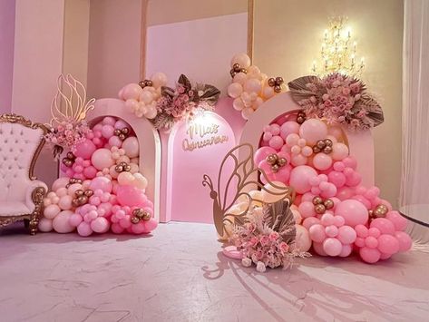 18th Birthday Butterfly Theme, Pink Balloon Decor, 16 Birthday Party Decorations, Butterfly Theme Birthday Decoration, Debut Decorations, 15th Birthday Decorations, Pink And Gold Decorations, Butterfly Birthday Party Decorations, Butterfly Themed Birthday Party