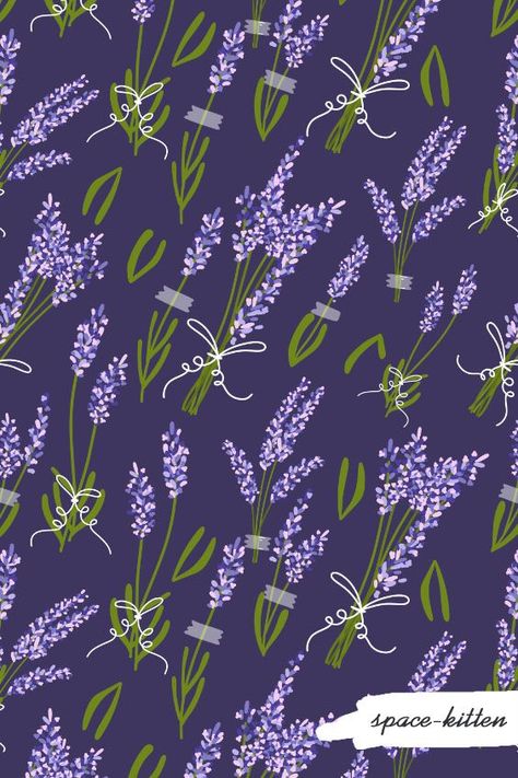 Lavender Pattern Illustration, Lavender Illustration, 3 Fairies, Digital Bujo, Lion Canvas Painting, Lavender Pattern, Background Inspiration, Lavender Fabric, Pattern Journal