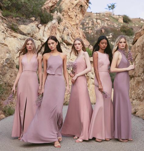 Effortlessly elegant mix-and-match bridesmaid dresses! Classic pink x hint of purple 💖 ㅤ Shop dresse Mix Match Bridesmaid Dresses, Mix Match Bridesmaids, Fall Bridesmaids, Purple Bridesmaid, Fall Bridesmaid Dresses, Purple Bridesmaid Dresses, Bridesmaid Dress Styles, Pink Bridesmaid Dresses, Jenny Yoo