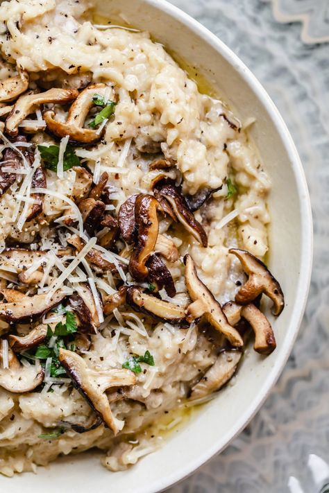 Instant Pot Mushroom Risotto | Rosalynn Daniels Creamy Mushroom Risotto, Evergreen Kitchen, Mushroom Risotto Recipes, How To Cook Mushrooms, Mushroom Risotto, Creamy Mushrooms, Risotto Recipes, Insta Pot, Instapot Recipes