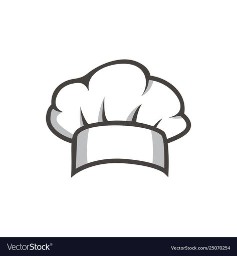 Chef Logo Design Graphics, Chef Hat Illustration, Chef Hat Drawing, Chef Hat Logo, Hat Logo Design, Chef Illustration, Bakers Hat, Cooking Logo, Bakers Kitchen