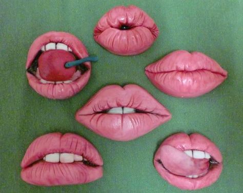 Pucker Up: Lip Cupcakes Fondant Art, Shoe Template, Polymer Clay Gifts, Cupcake Decorations, Sculpture Art Clay, Cupcake Art, Clay Art Projects, Art Clay, Diy Clay Crafts